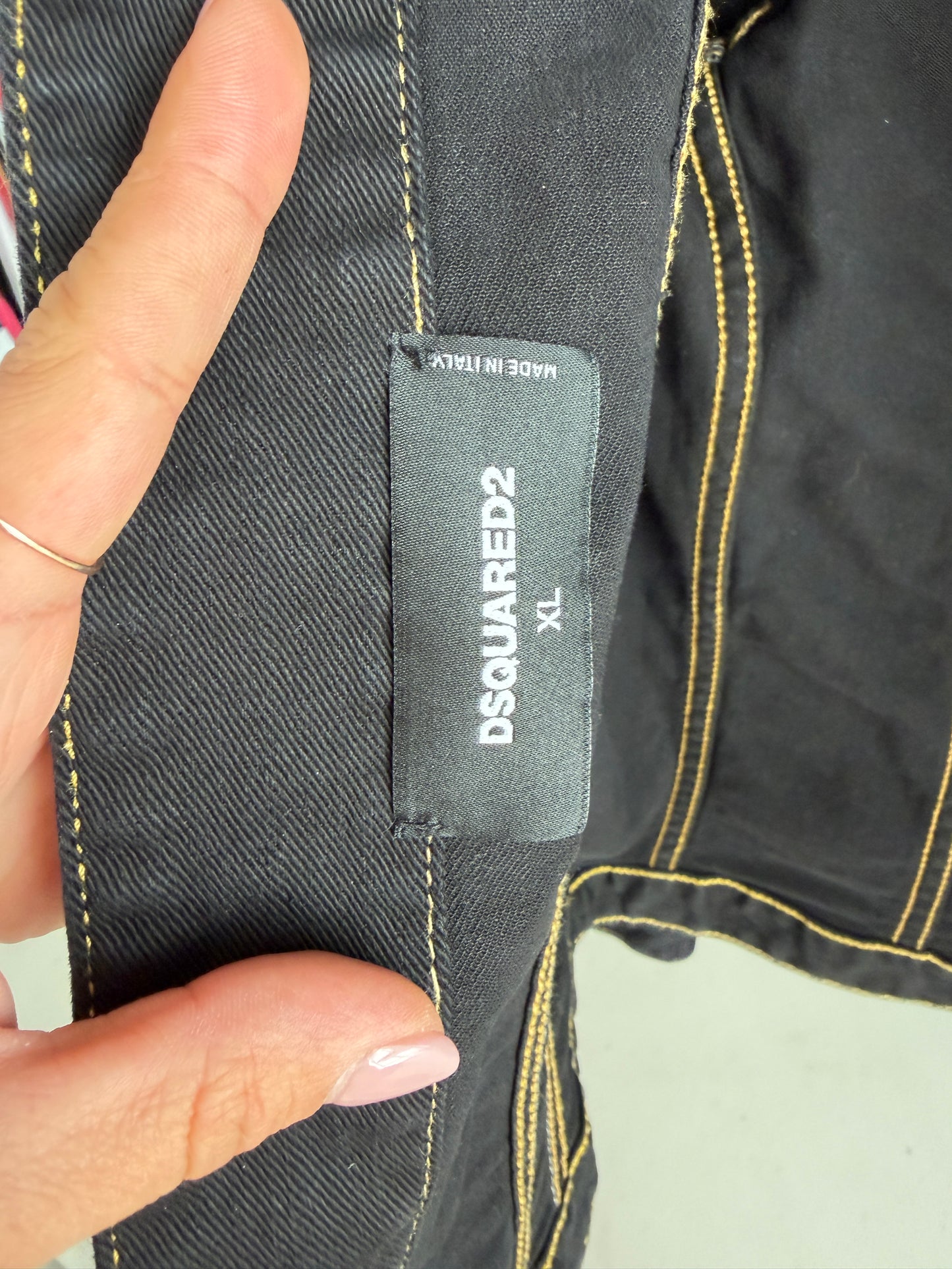 Geaca Dsquared din jeans negru ultra confort modelator