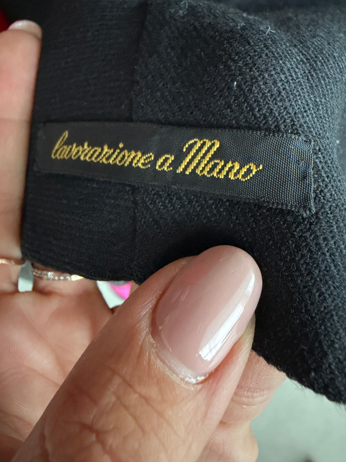 Jacheta neagra tip kimono de brand luxury italian din lana excepțională lucrată manual