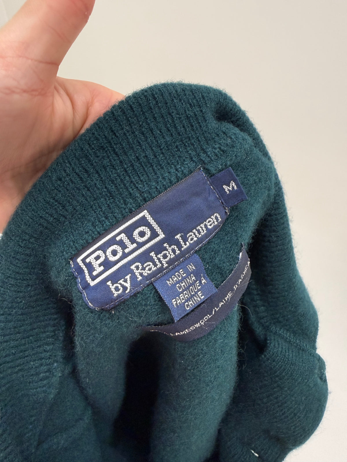 Pulover gros Polo Ralph Lauren polo din lana plină extafina pine green