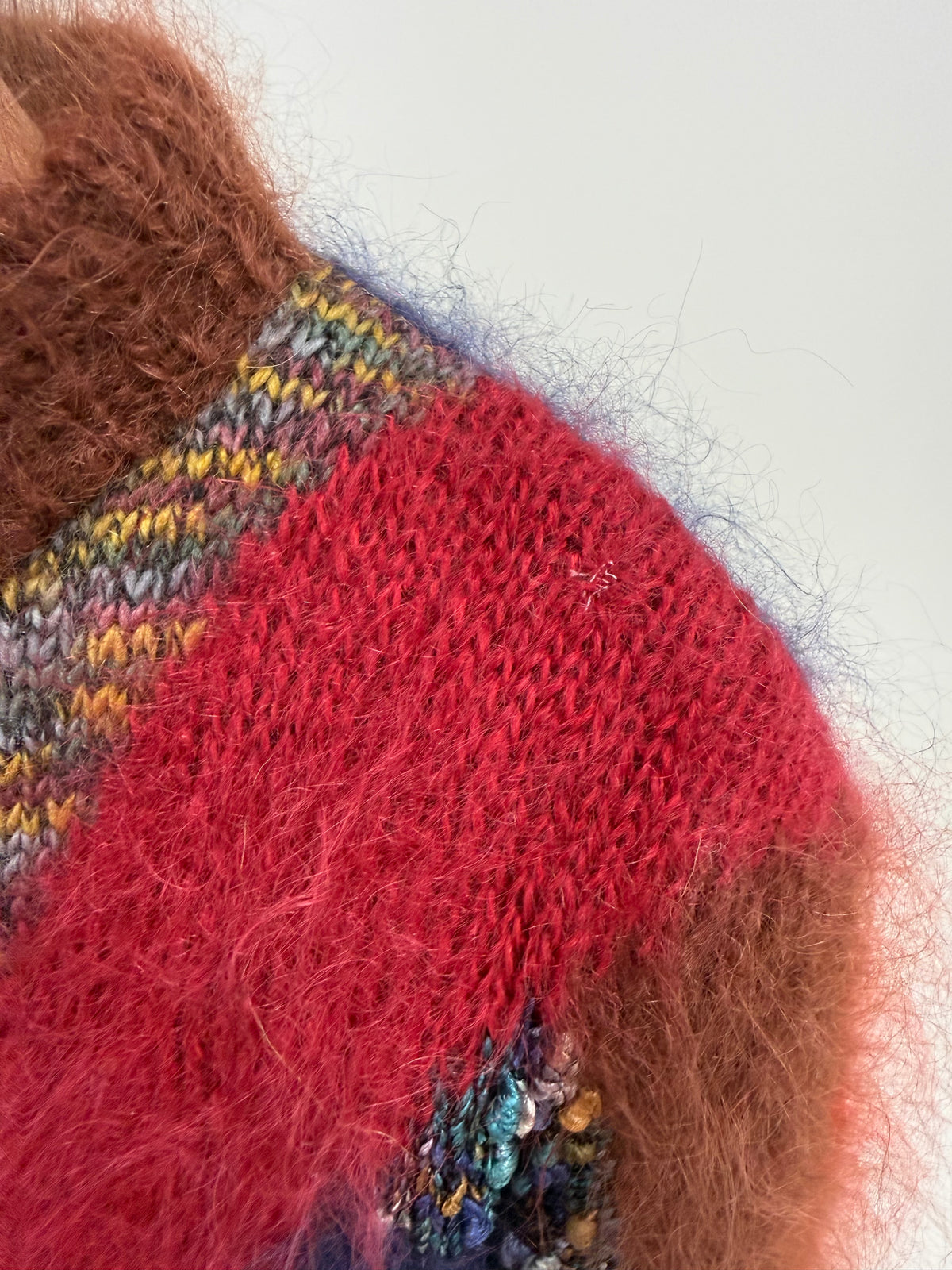 Jacheta vintage super călduroasă din mohair în culori superbe și croi amplu