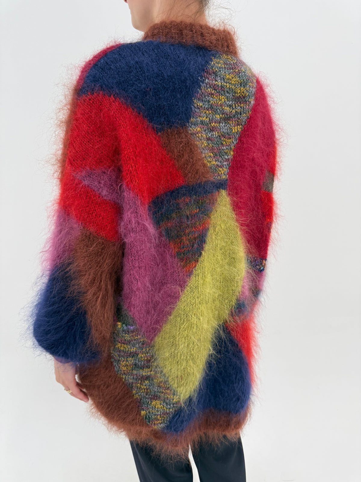 Jacheta vintage super călduroasă din mohair în culori superbe și croi amplu