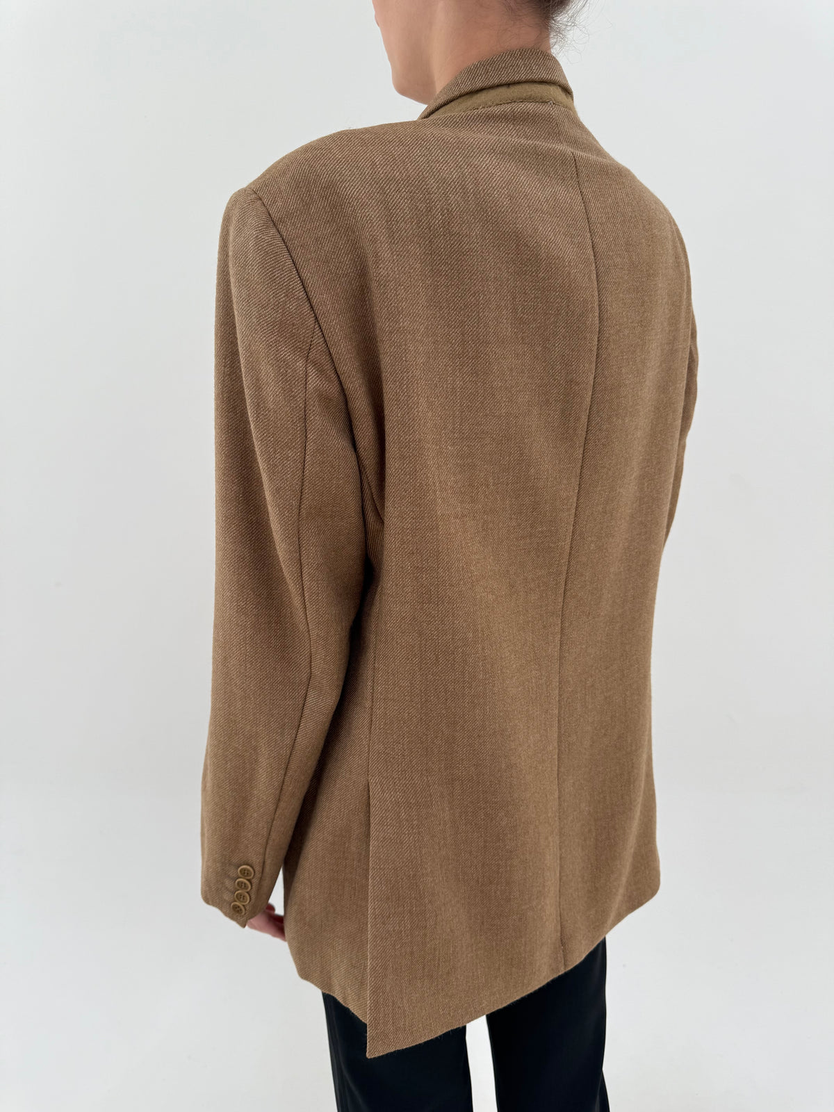 Sacou Valentino camel tall din tweed excepțional de alpaka, lana și mohair