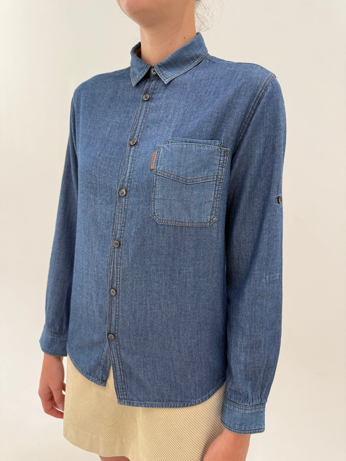 Cămașa Burberry din jeans extramoale de bumbac classic wash