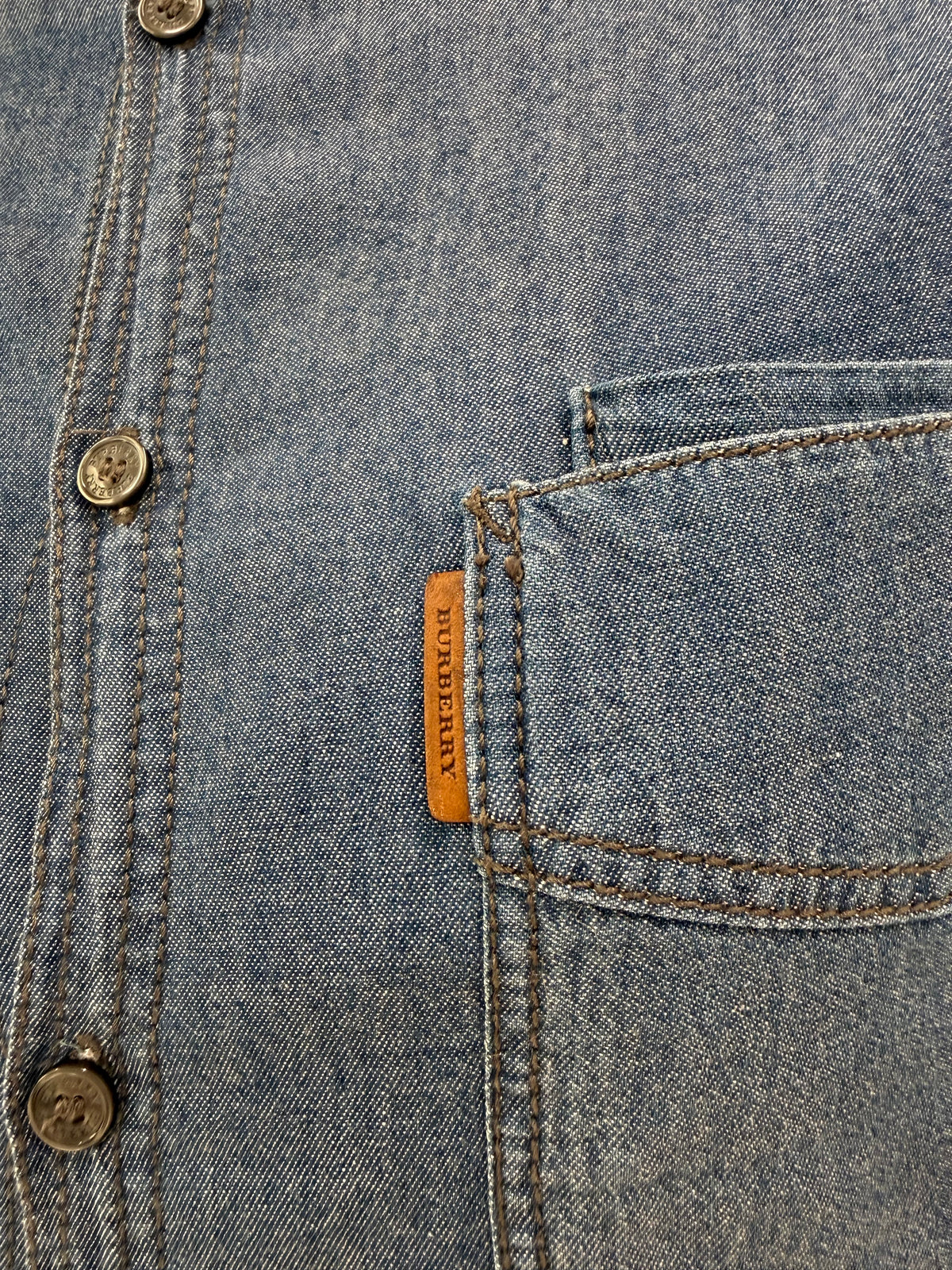 Cămașa Burberry din jeans extramoale de bumbac classic wash