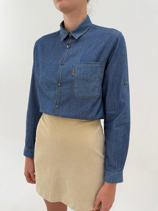 Cămașa Burberry din jeans extramoale de bumbac classic wash
