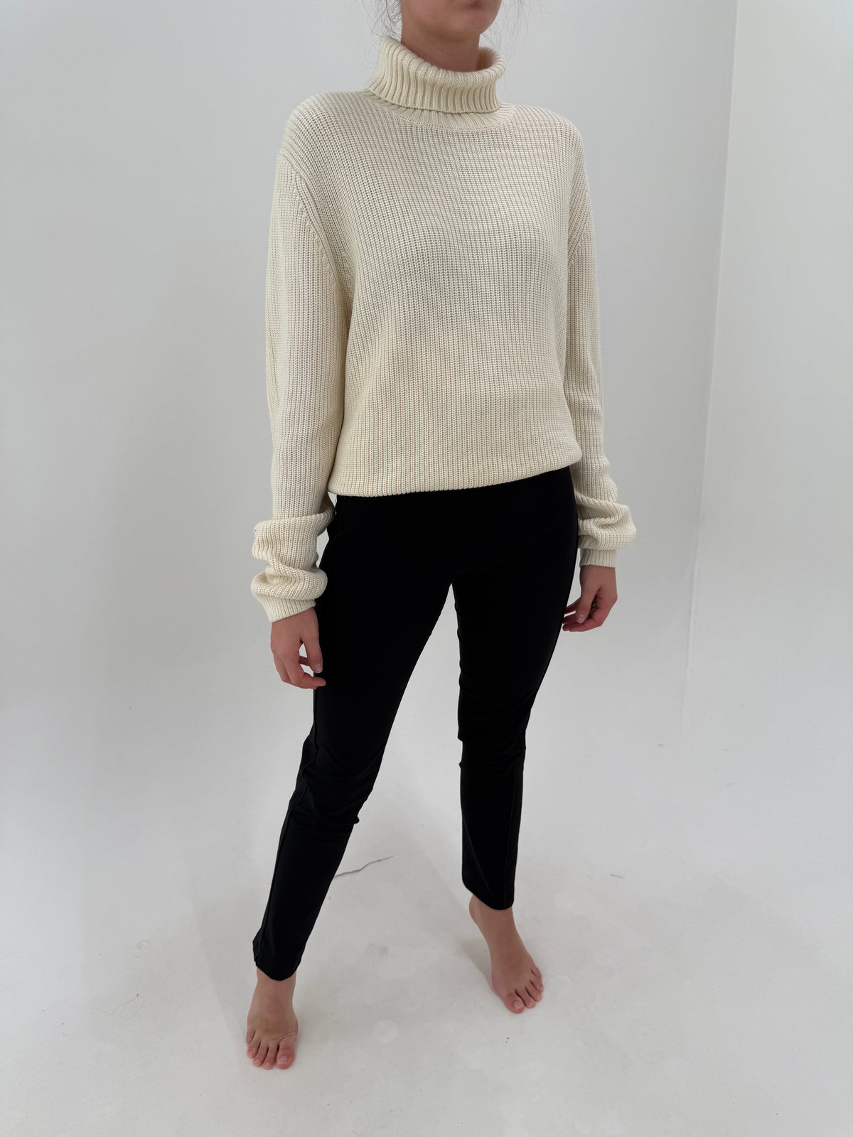 Pantaloni Roberto Cavalli negri tall din lana și bumbac modelatori în croi clasic
