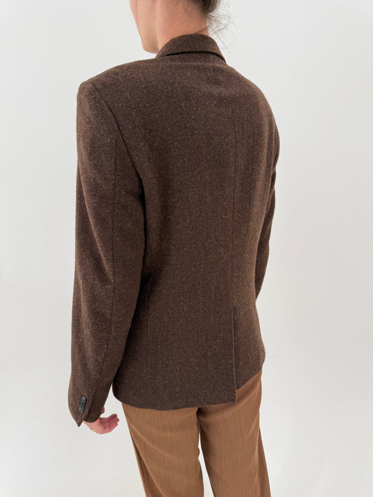 Sacou chocolate brown de brand premium Scotch&Soda din tweed 70% lana