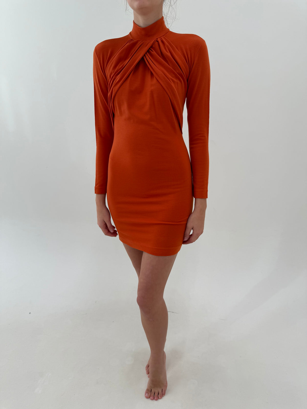 Rochie vintage nouă superbă cu etichetă din mix de lana extrafina în croi retro modern