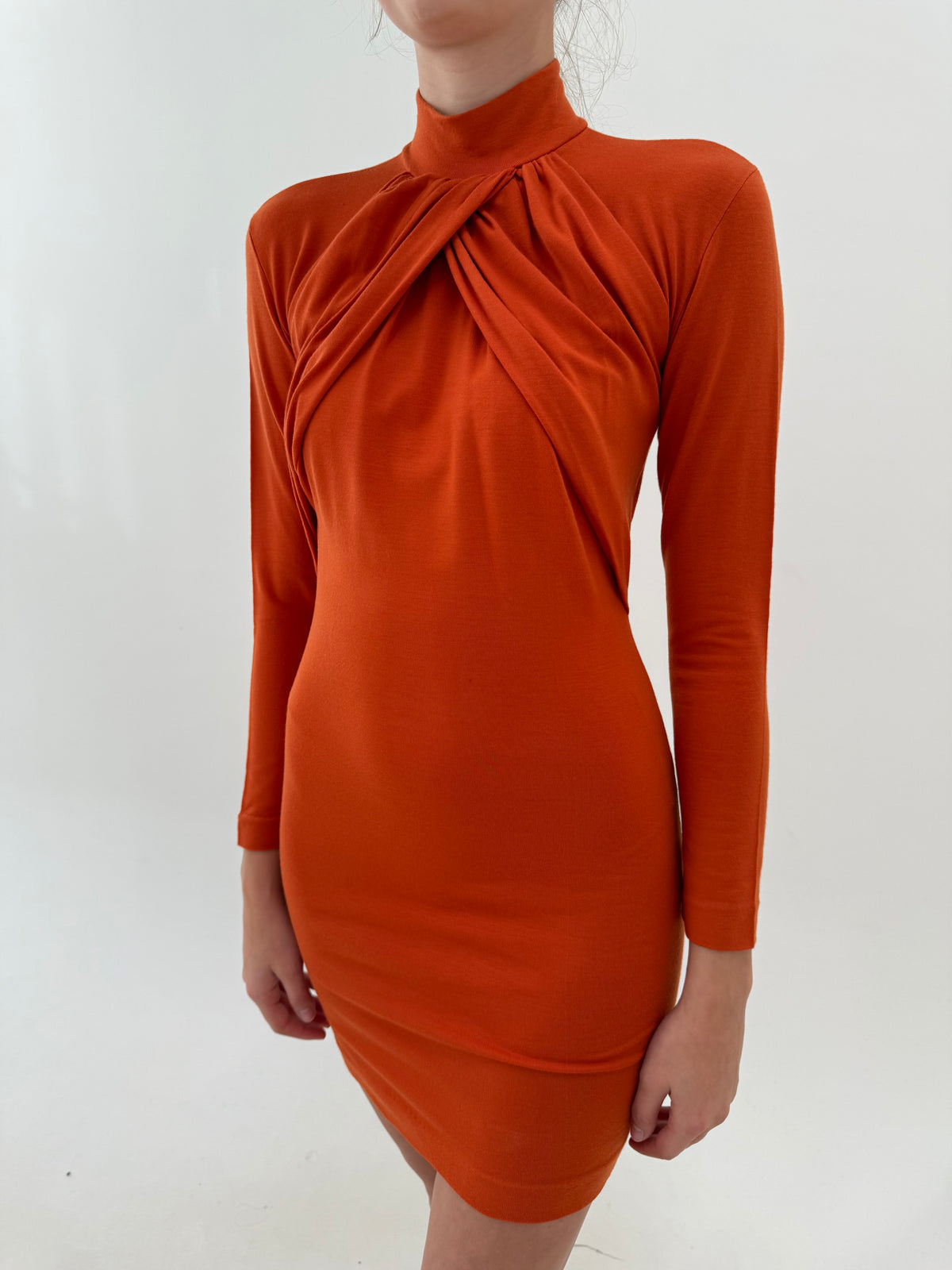Rochie vintage nouă superbă cu etichetă din mix de lana extrafina în croi retro modern