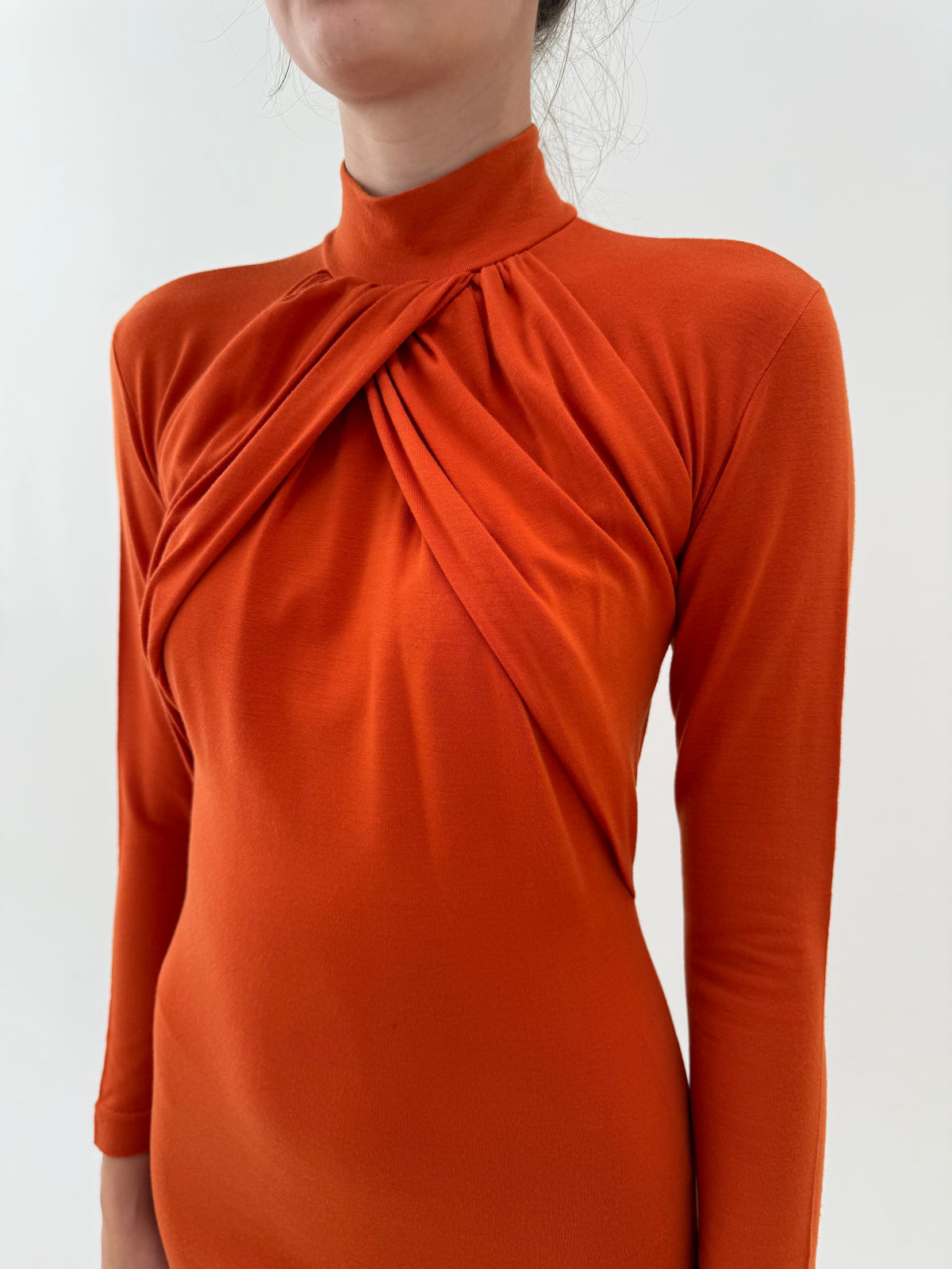 Rochie vintage nouă superbă cu etichetă din mix de lana extrafina în croi retro modern