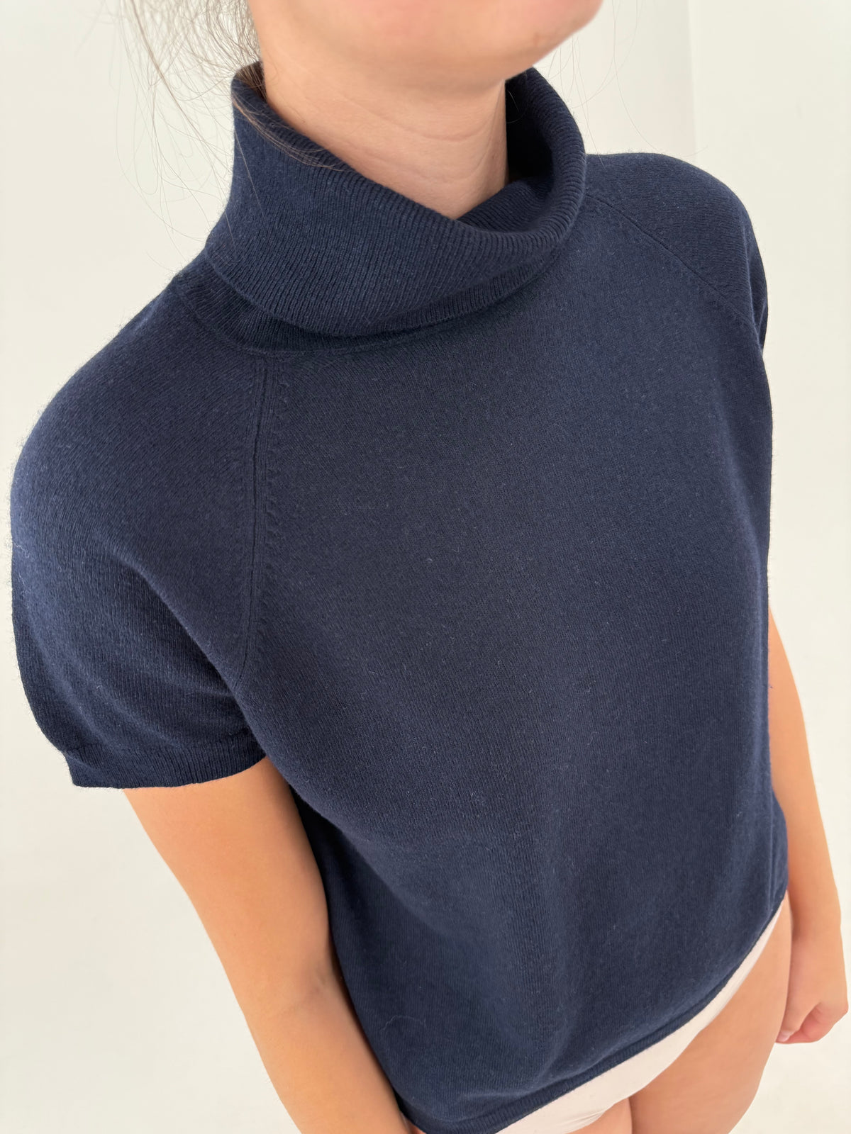 Maleta Navy blue din lana cu cașmir