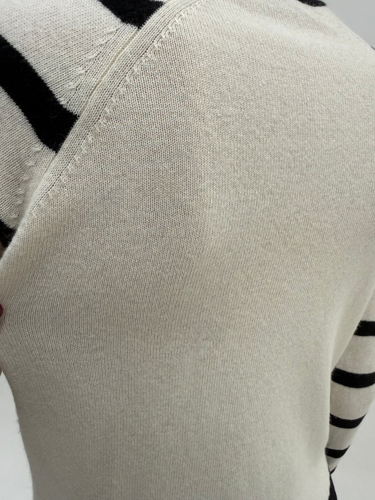 Pulover luxury Iceberg în dungi alb negru din lana merino extrafina și anchior
