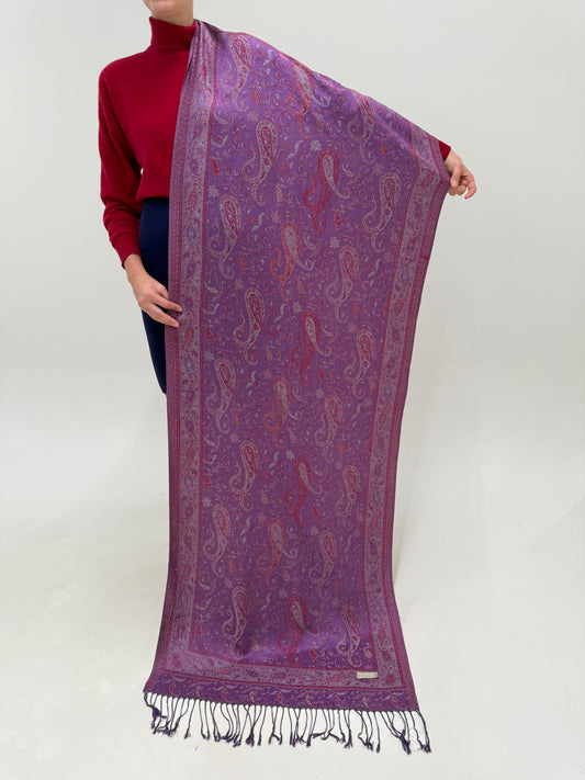 Shawl din cașmir cu print paisley în culori superbe