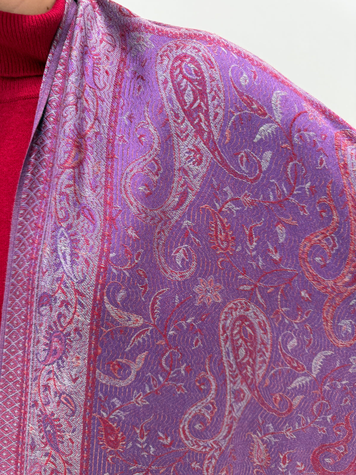 Shawl din cașmir cu print paisley în culori superbe