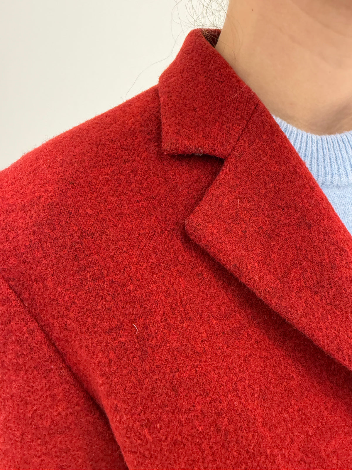 Sacou Max Mara din molton de lana dark cherry red cu buzunare aplicație și croi cambrat