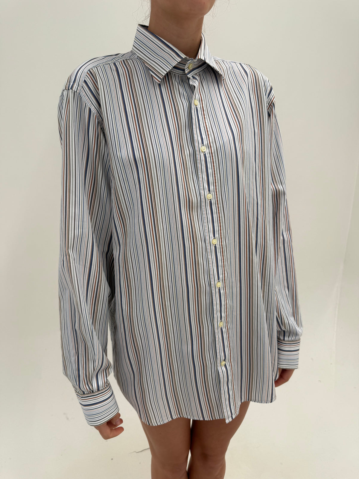 Cămașa luxury Etro brand old money italian în dungi din poplin de bumbac