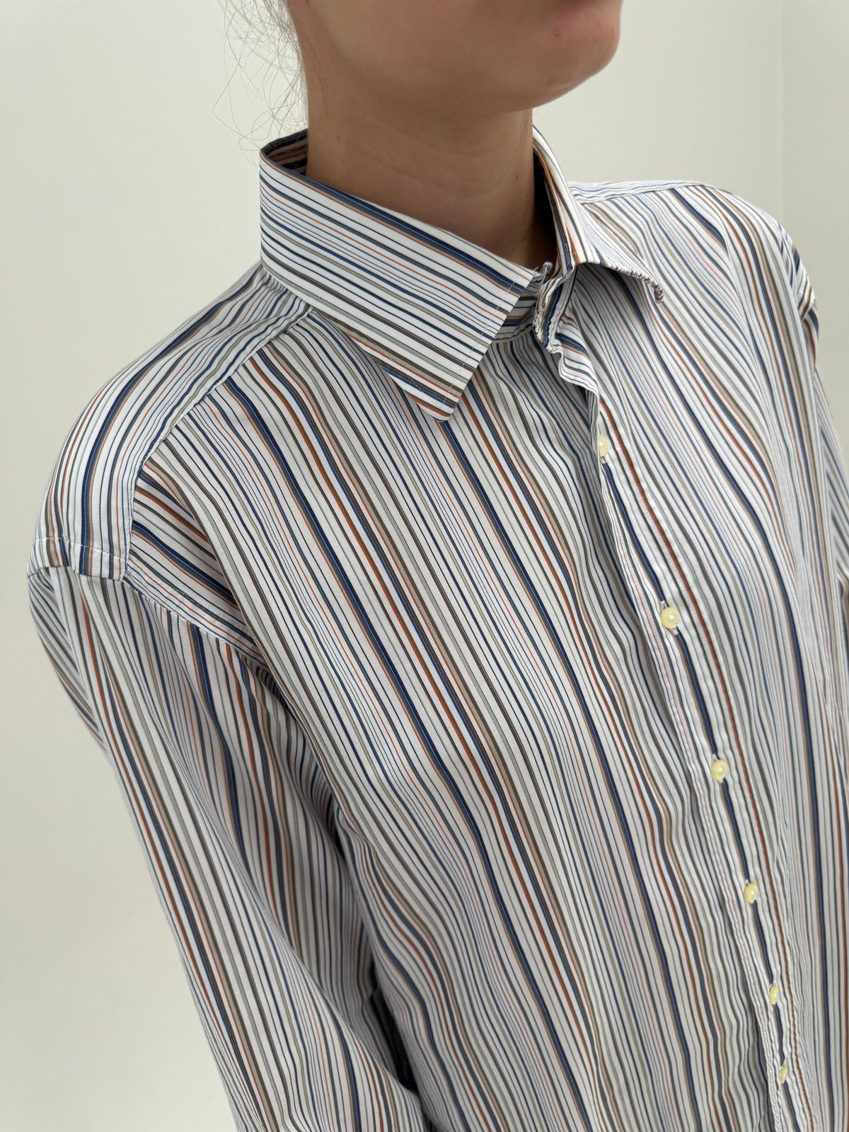 Cămașa luxury Etro brand old money italian în dungi din poplin de bumbac