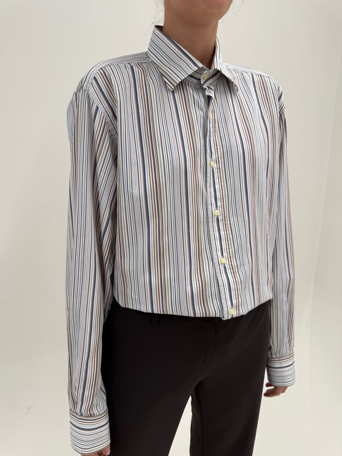 Cămașa luxury Etro brand old money italian în dungi din poplin de bumbac