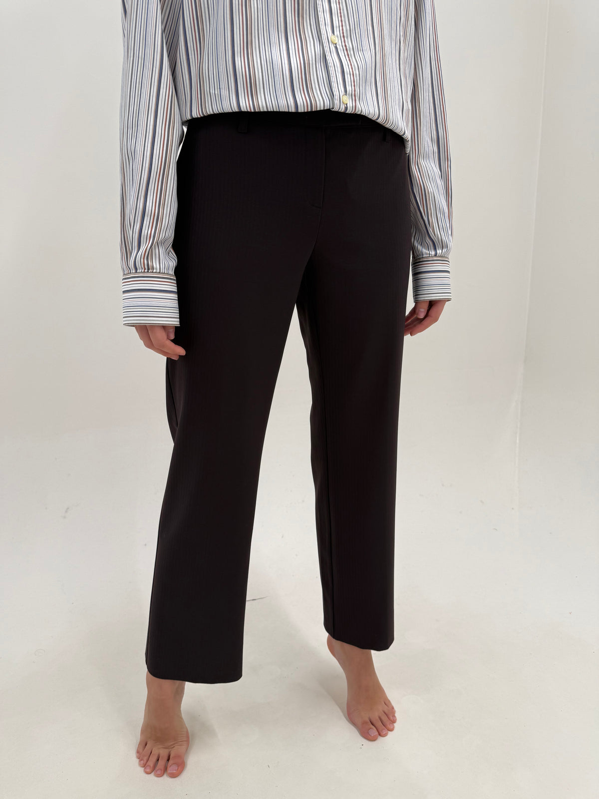 Pantaloni Marella by Max Mara din lana extrafina confort  chocolate brown