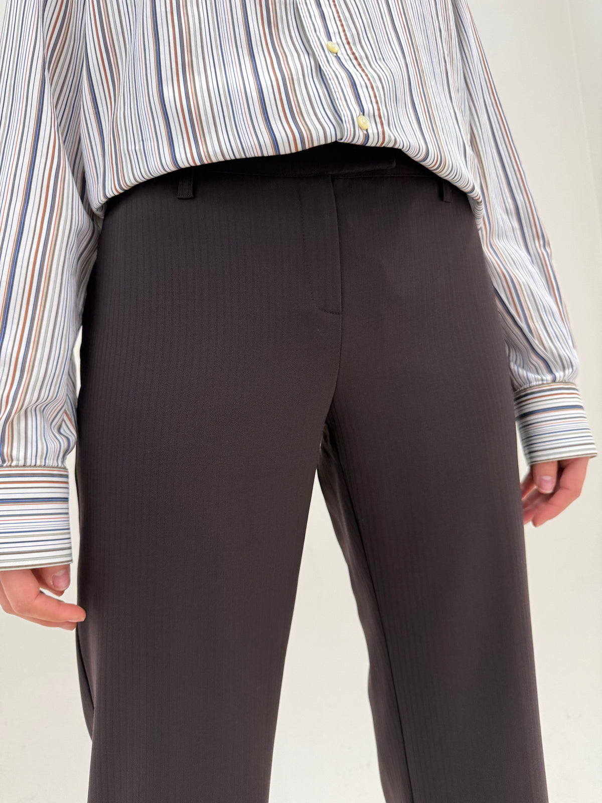 Pantaloni Marella by Max Mara din lana extrafina confort  chocolate brown
