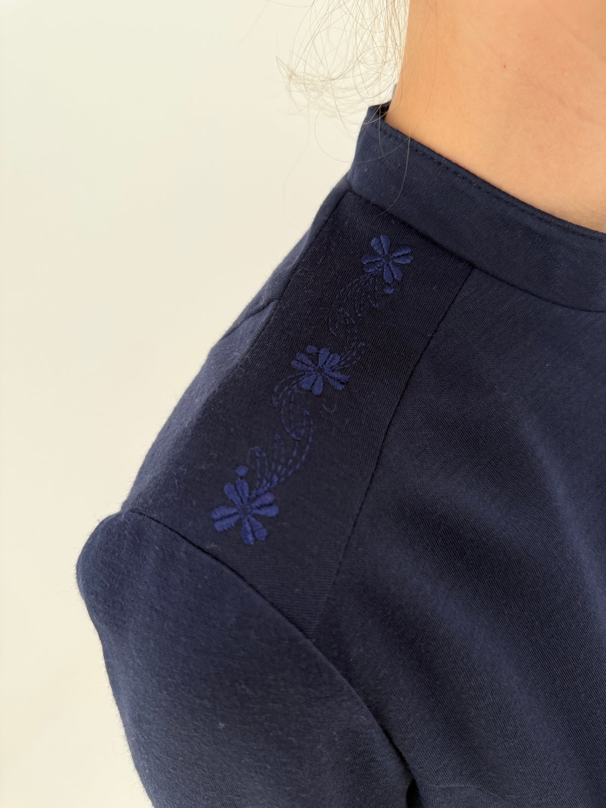 Rochie vintage petite cu talie marcată reglabilă din lana extrafina Navy blue