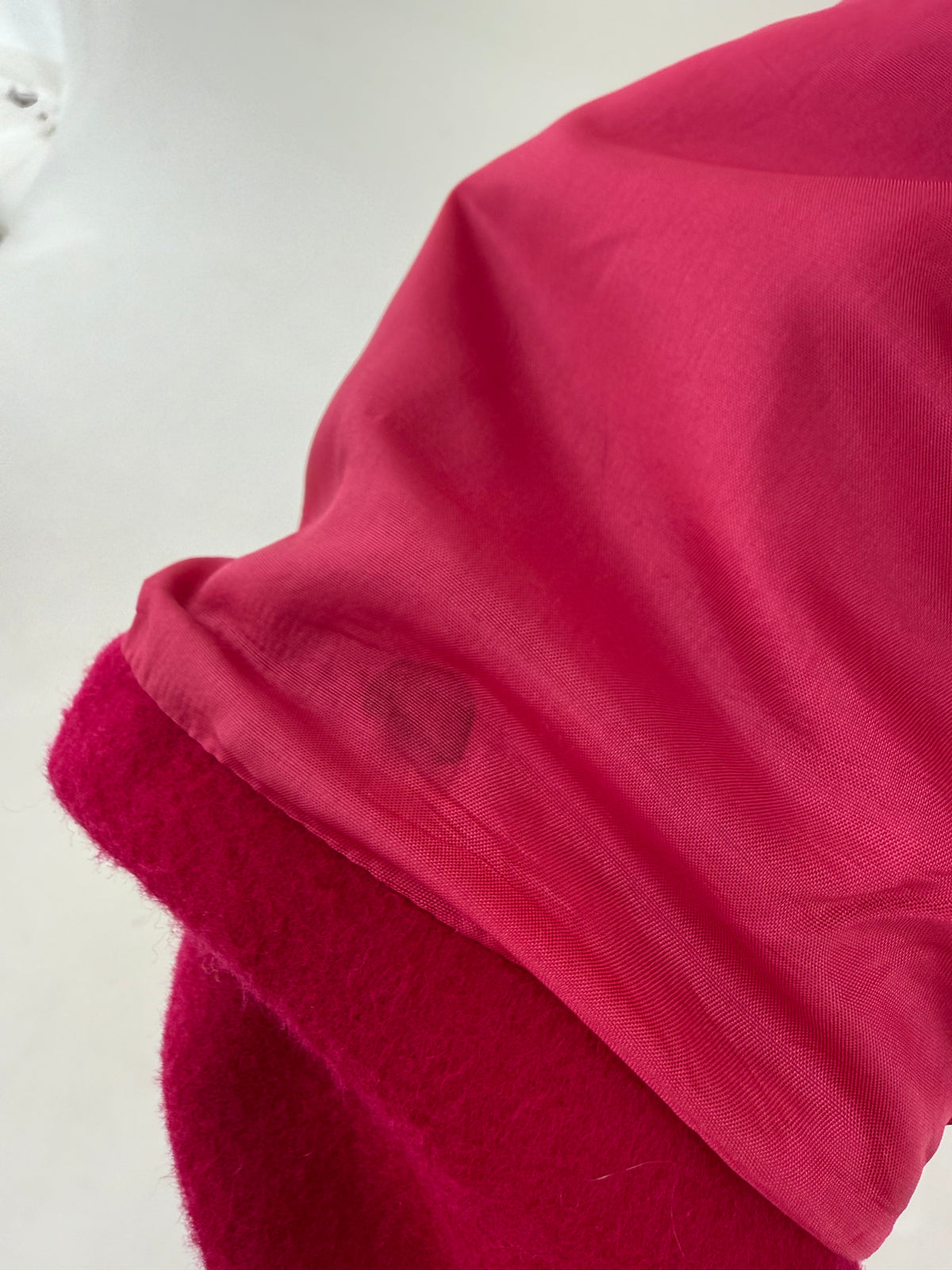 Jacheta de brand premium din molton extrafina de lana fucsia plus size