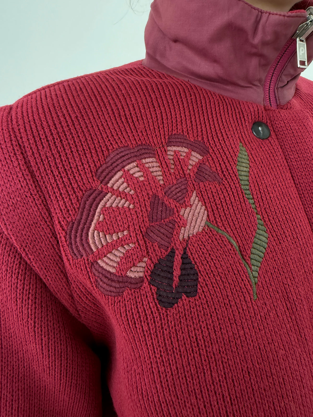 Geaca luxury Colmar vintage tehnica raspberry red în croi bomber retro modern