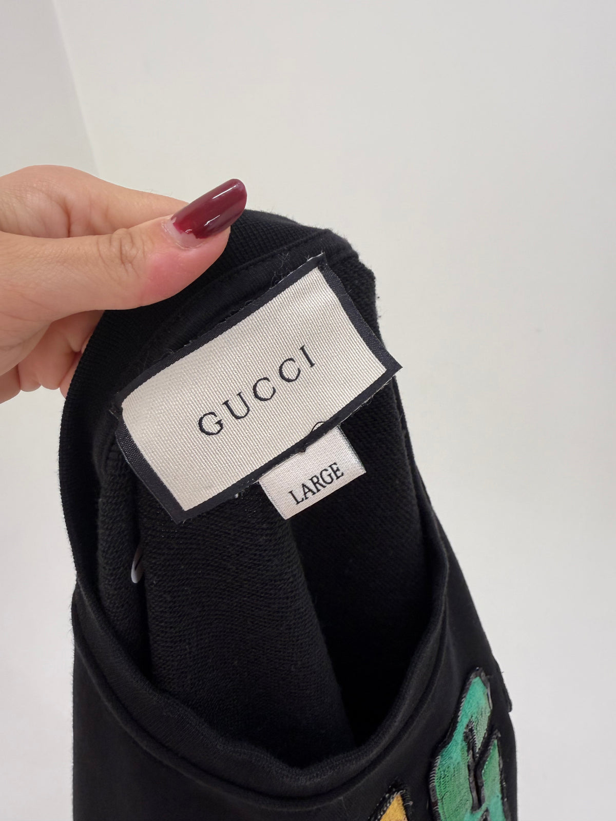 Sweatshirt Gucci negru cu paiete perioada Alessandro Michele