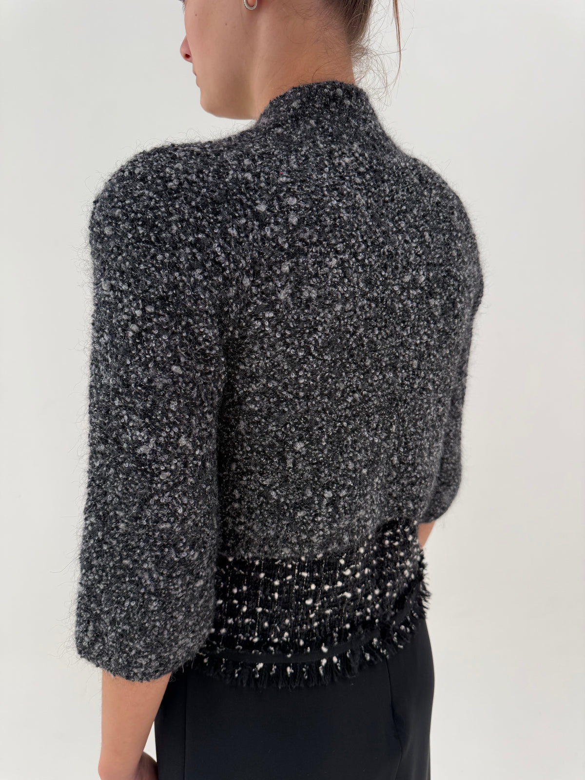 Cardigan Max Mata din boucle de lana cu mohair in croi super revenit în trend bolero