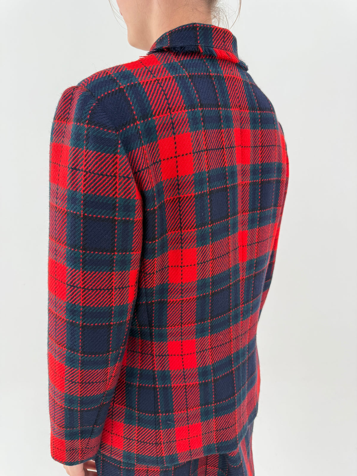 Deux piece Luisa Spagnoli din tartan excepțional de lana cu textură de tweed