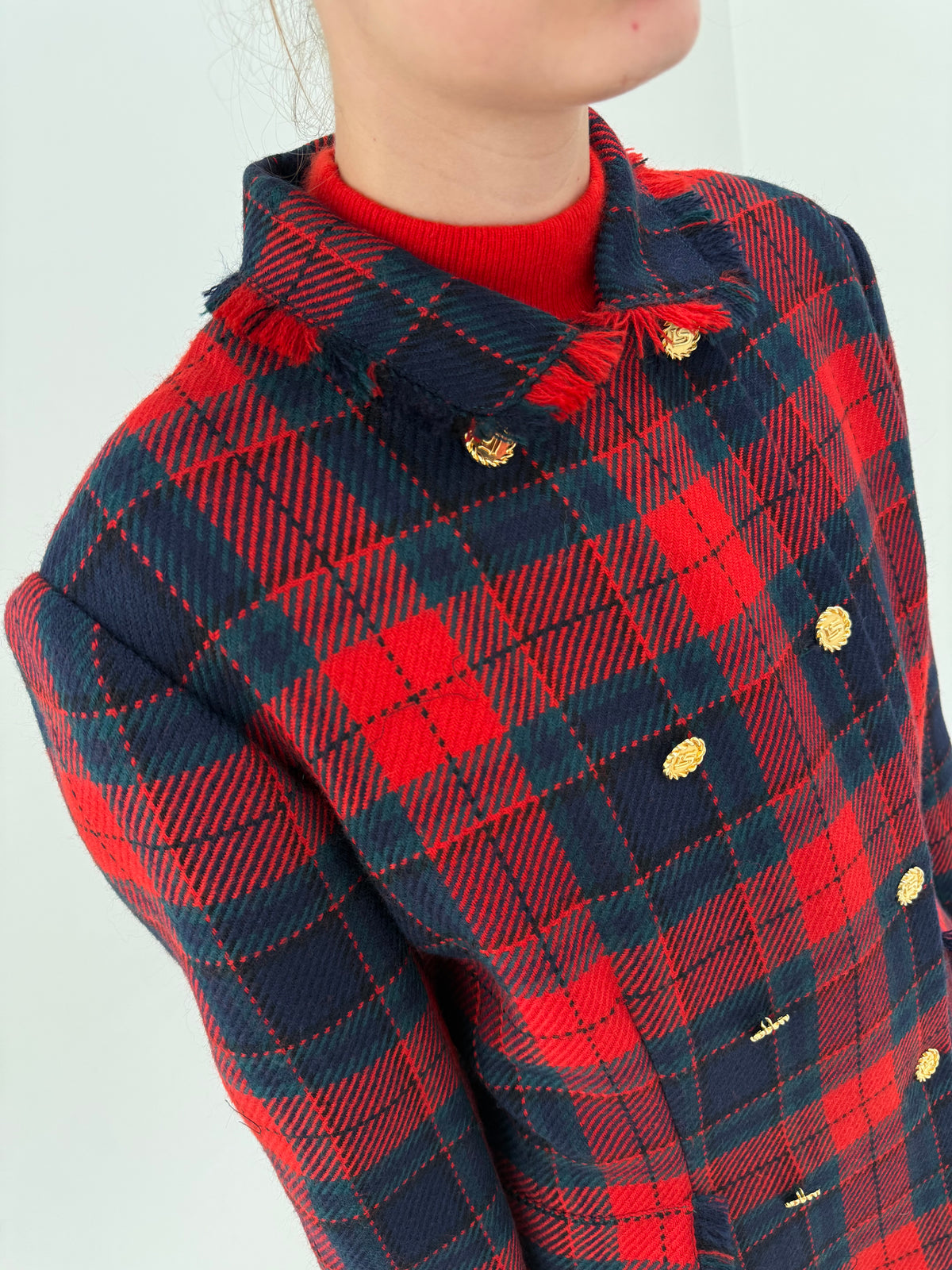 Deux piece Luisa Spagnoli din tartan excepțional de lana cu textură de tweed