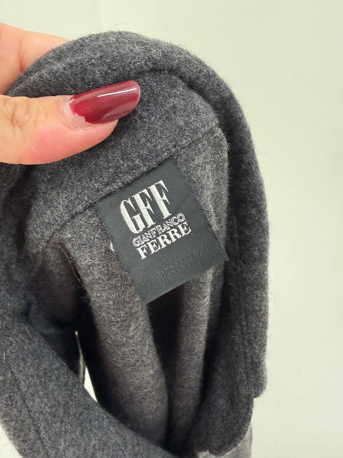 Cămașa Gianfranco Ferre din flanel de lana extrafina charcoal gray