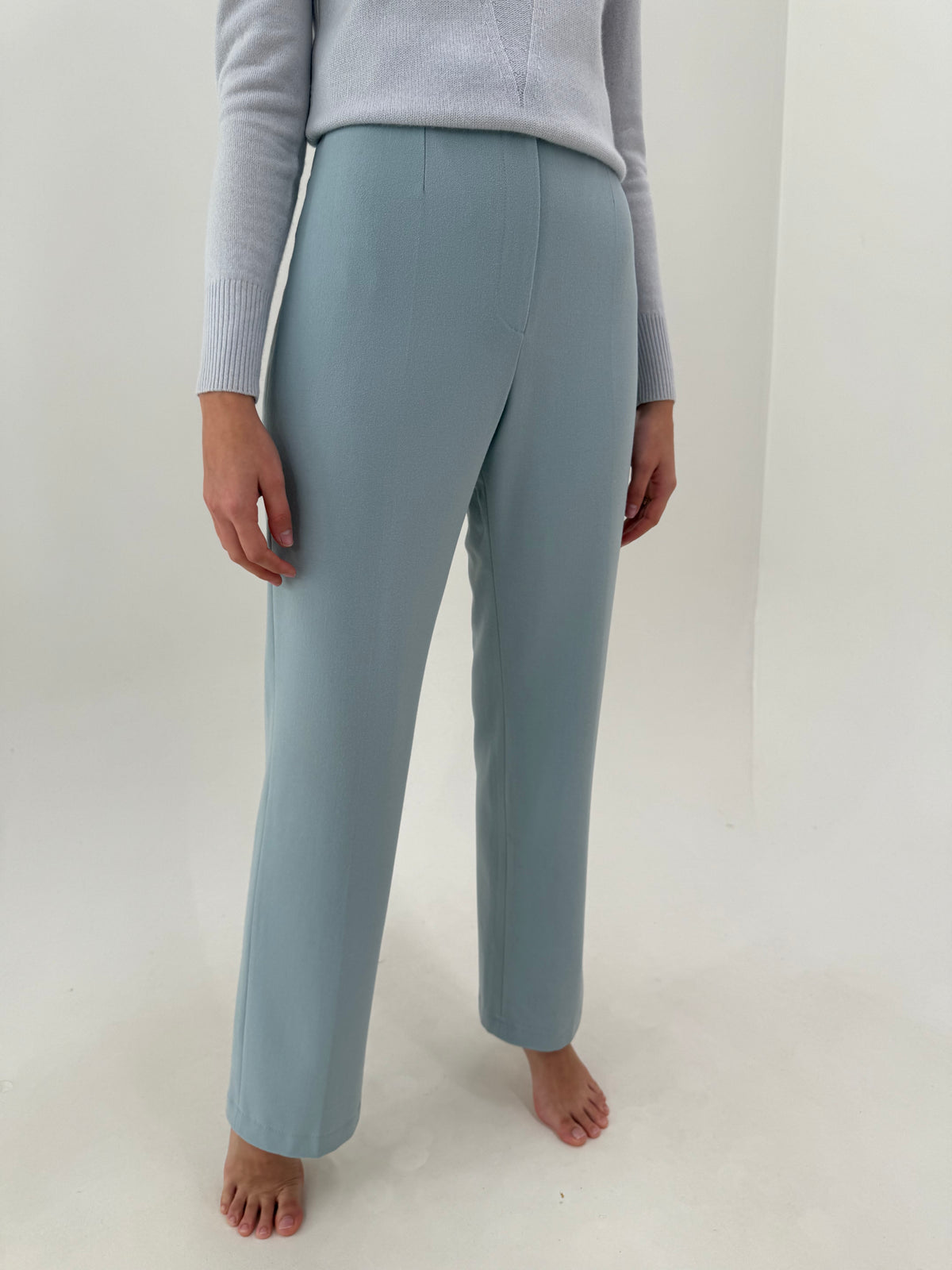 Costum vintage italian baby blue din lana groasă extrem de fină wool velour