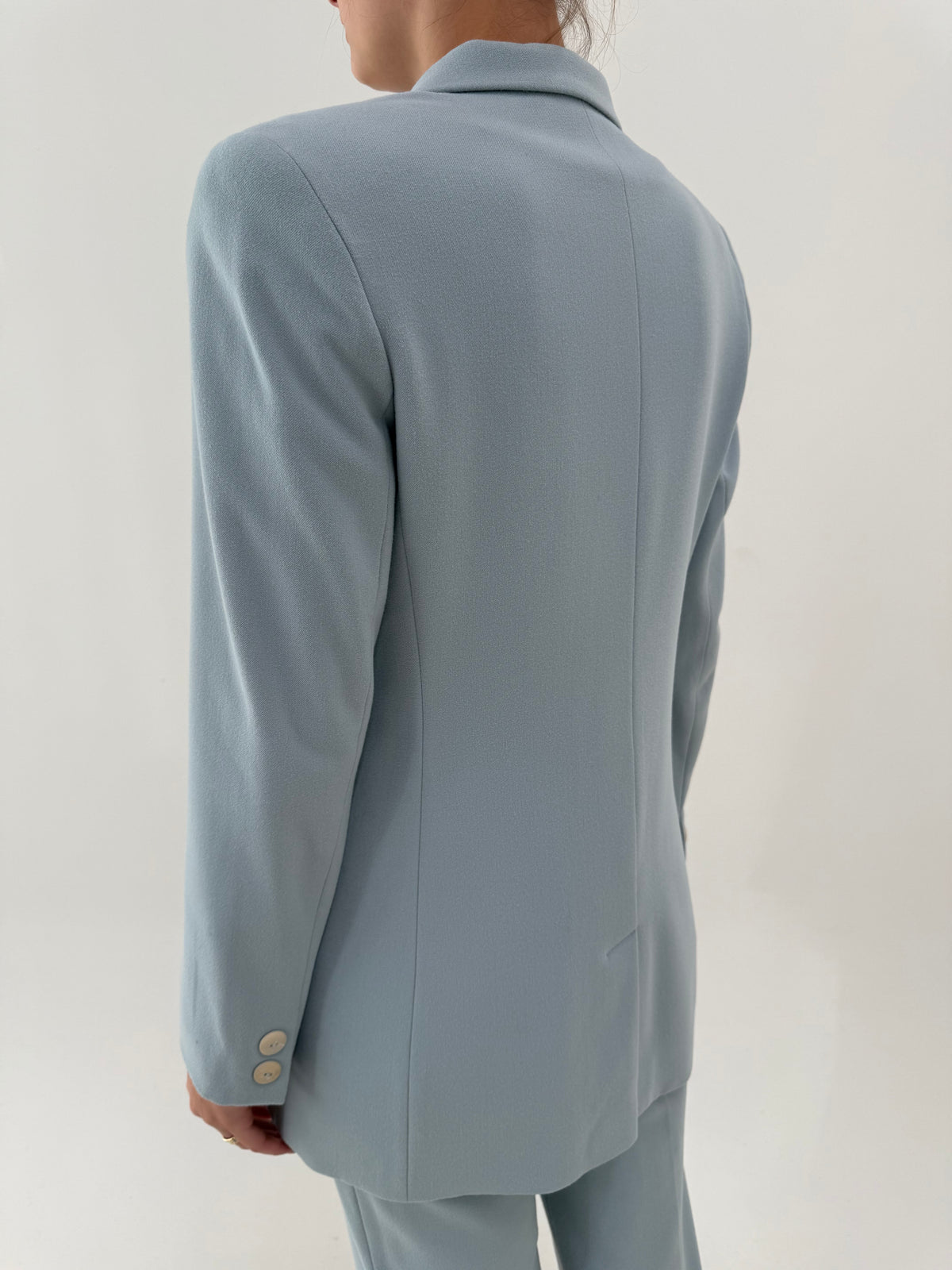 Costum vintage italian baby blue din lana groasă extrem de fină wool velour