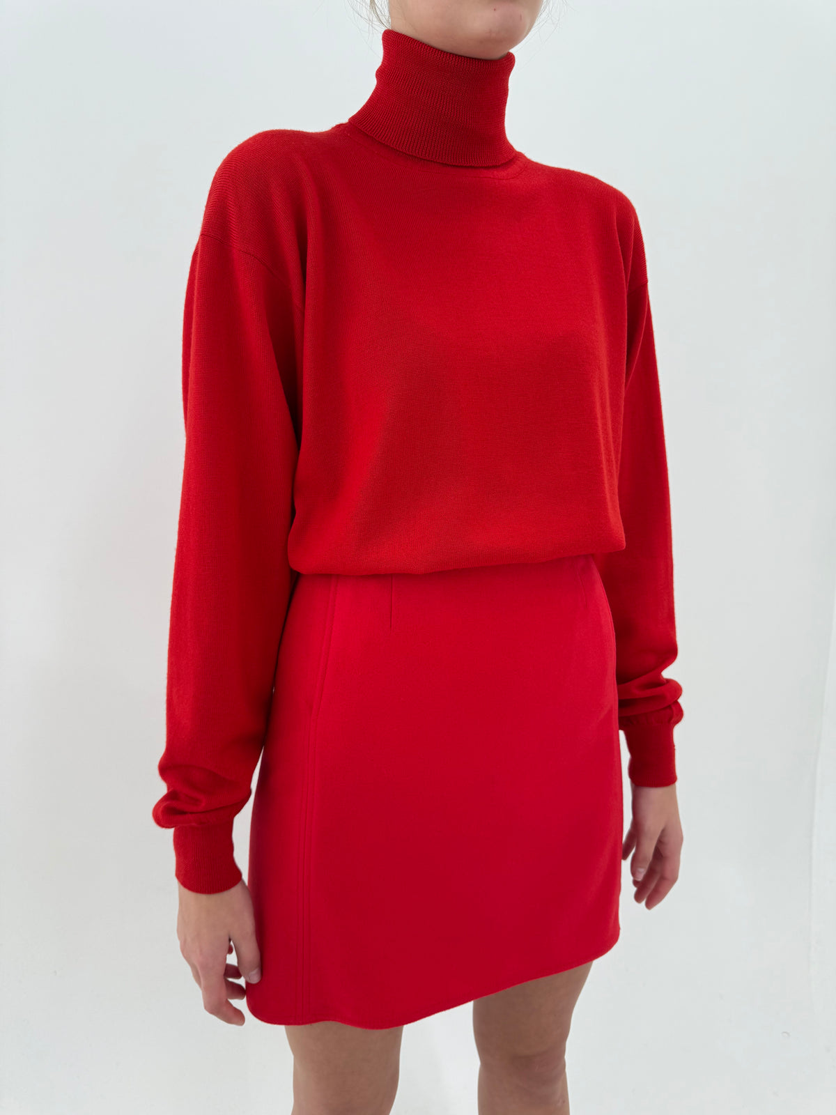 Maleta cherry red din lana merino extrafina de gramaj mare