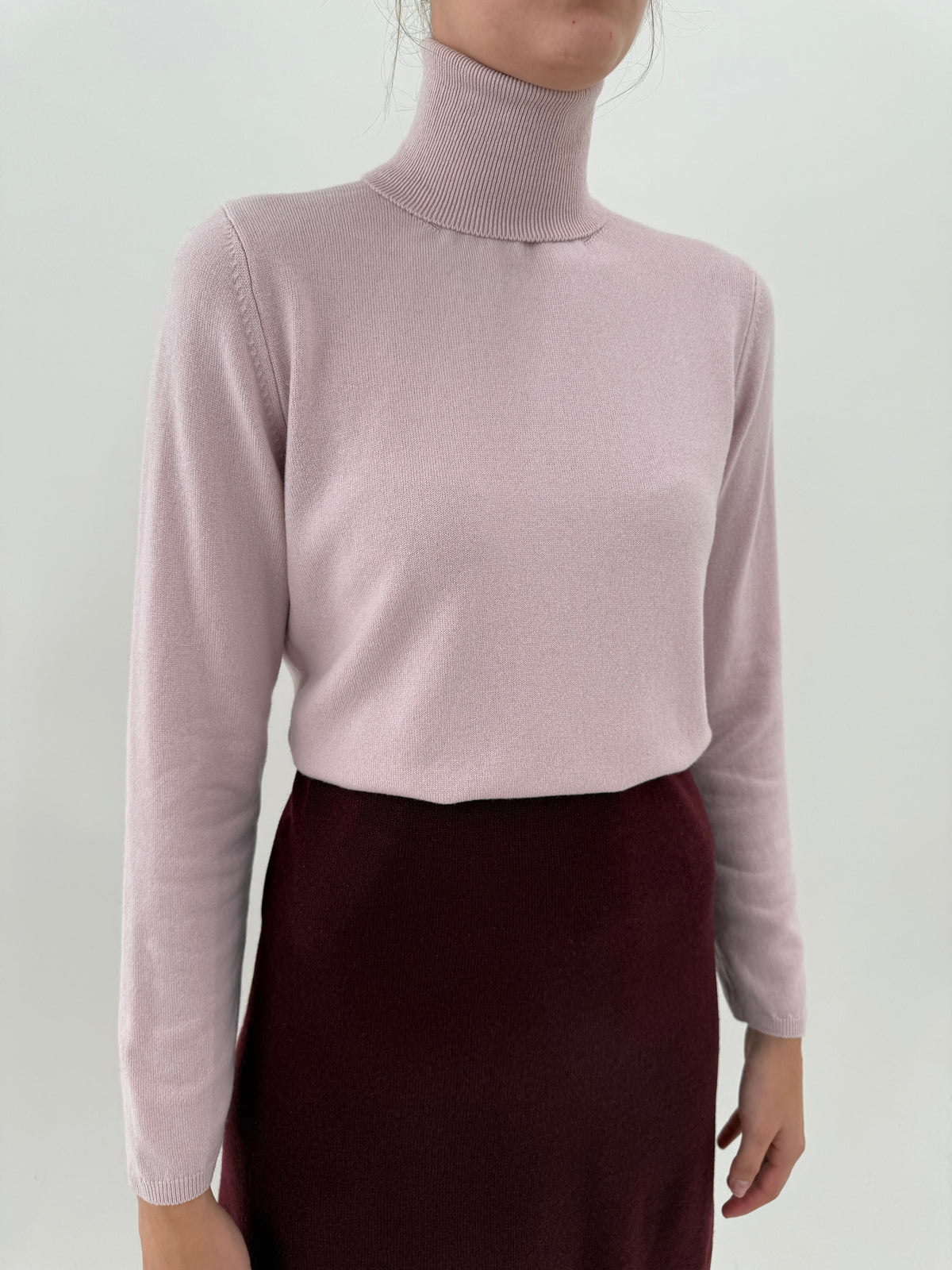 Maleta din cașmir multiply dusty powder Pink