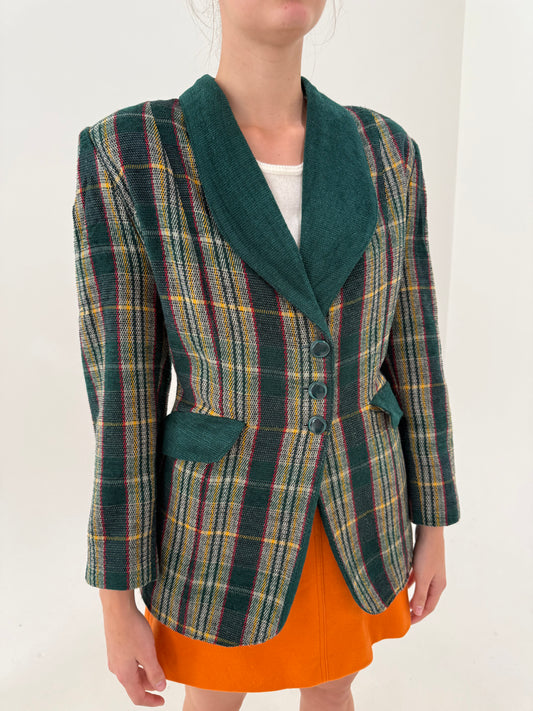 Sacou din tweed gros de lana și bumbac în culori superbe și croi cambrat