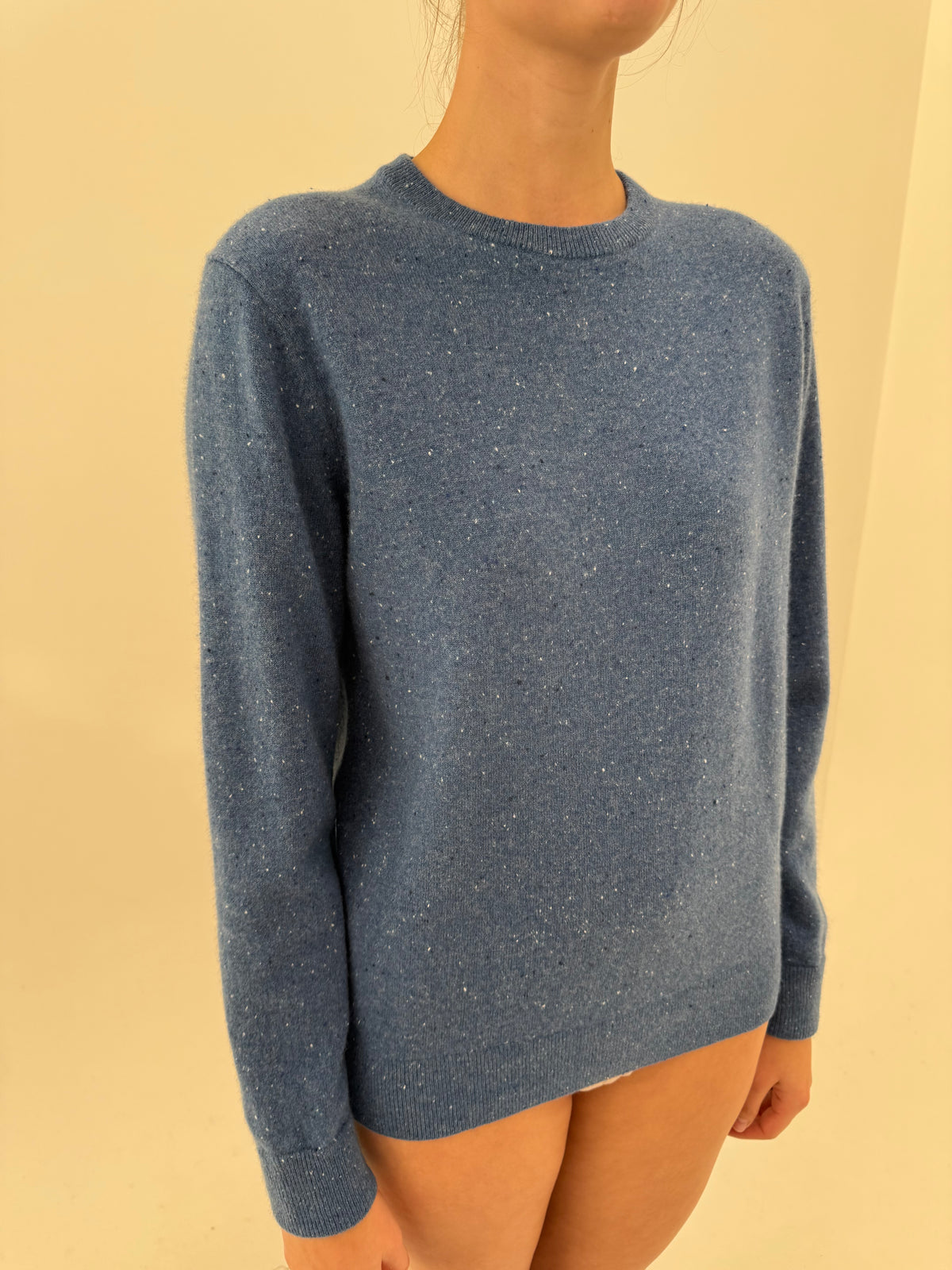 Pulover din cașmir multiply jeans blue sare și piper crewn neck
