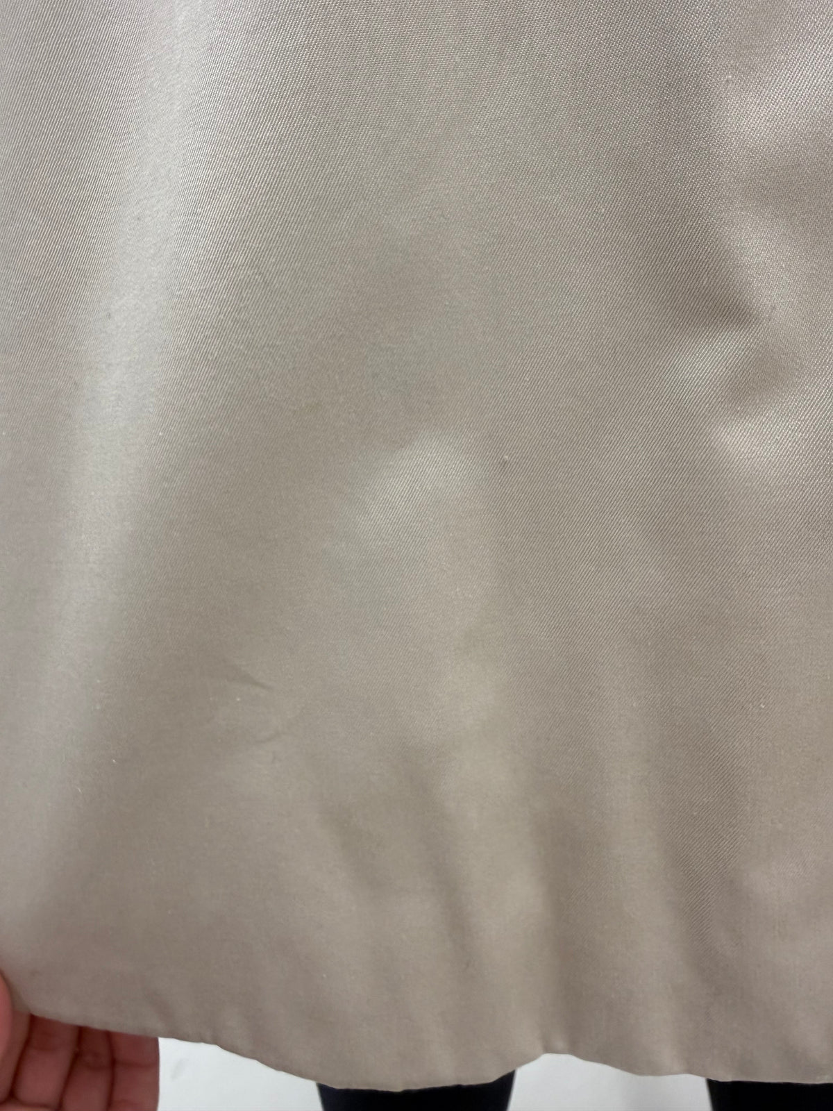 Trench Burberry vintage cu exterior din gabardină impermeabilă camel și interior din lana