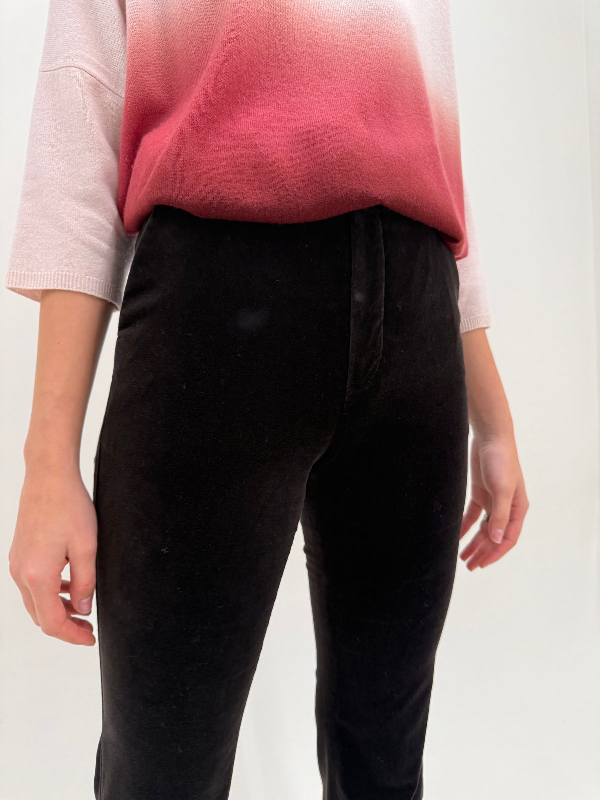 Pantaloni tall evazați din catifea premium modelatoare very dark brown