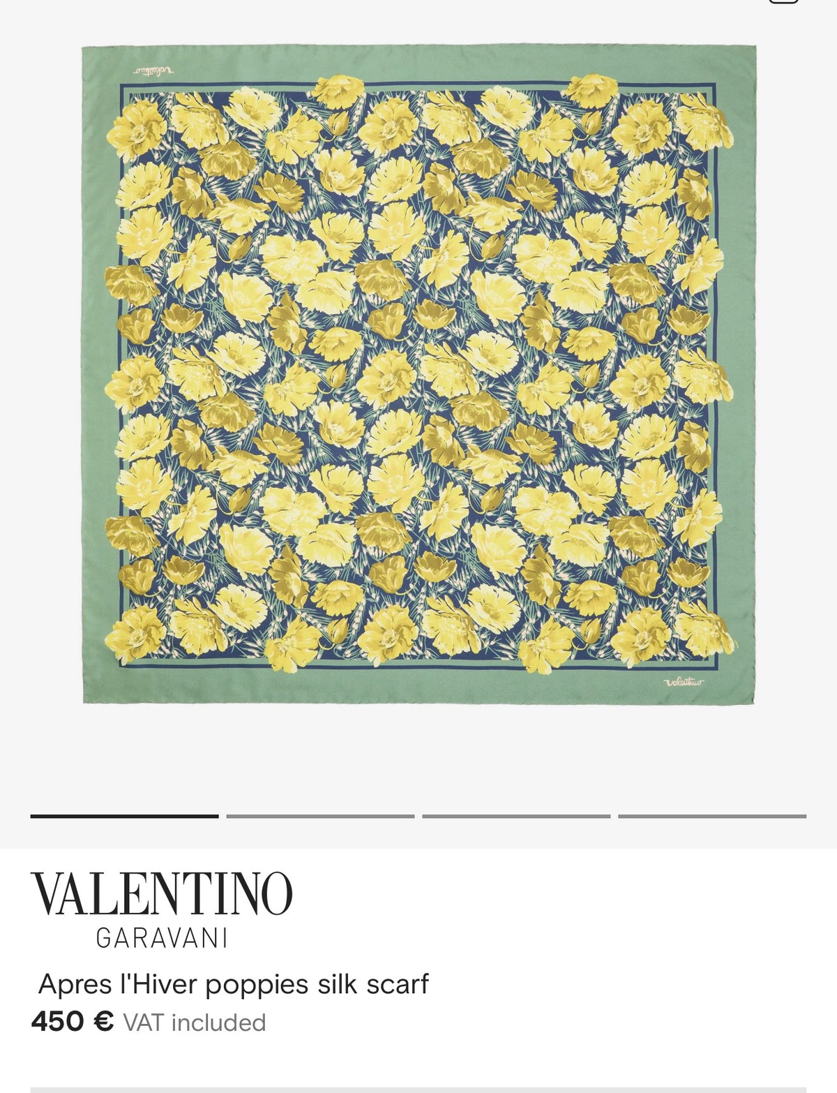 Eșarfă Valentino XL din mătase naturală cu animal print