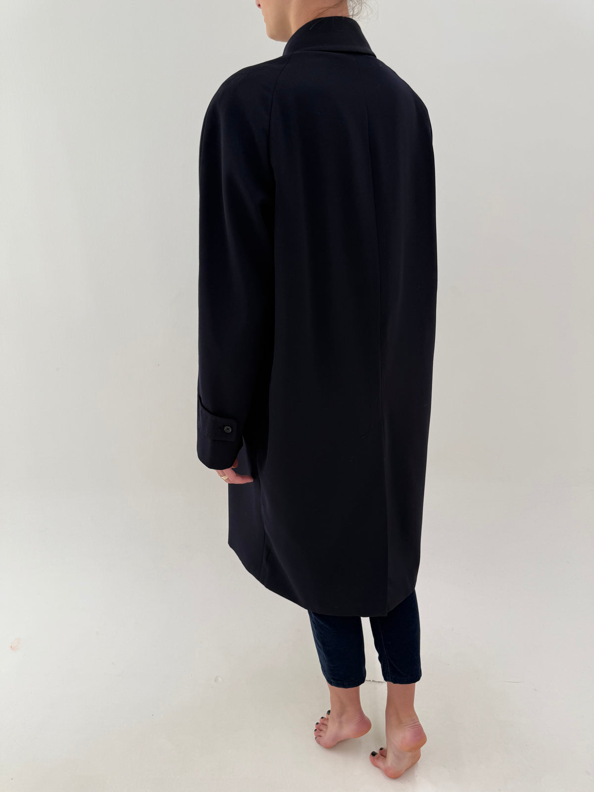 Trench luxury Aquascutum din gabardină de lana weatherproof (vânt și apă) plină structurată