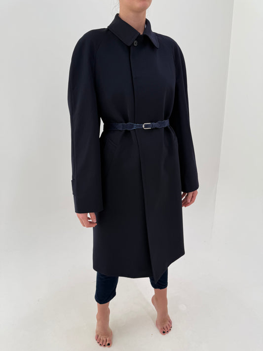 Trench luxury Aquascutum din gabardină de lana weatherproof (vânt și apă) plină structurată