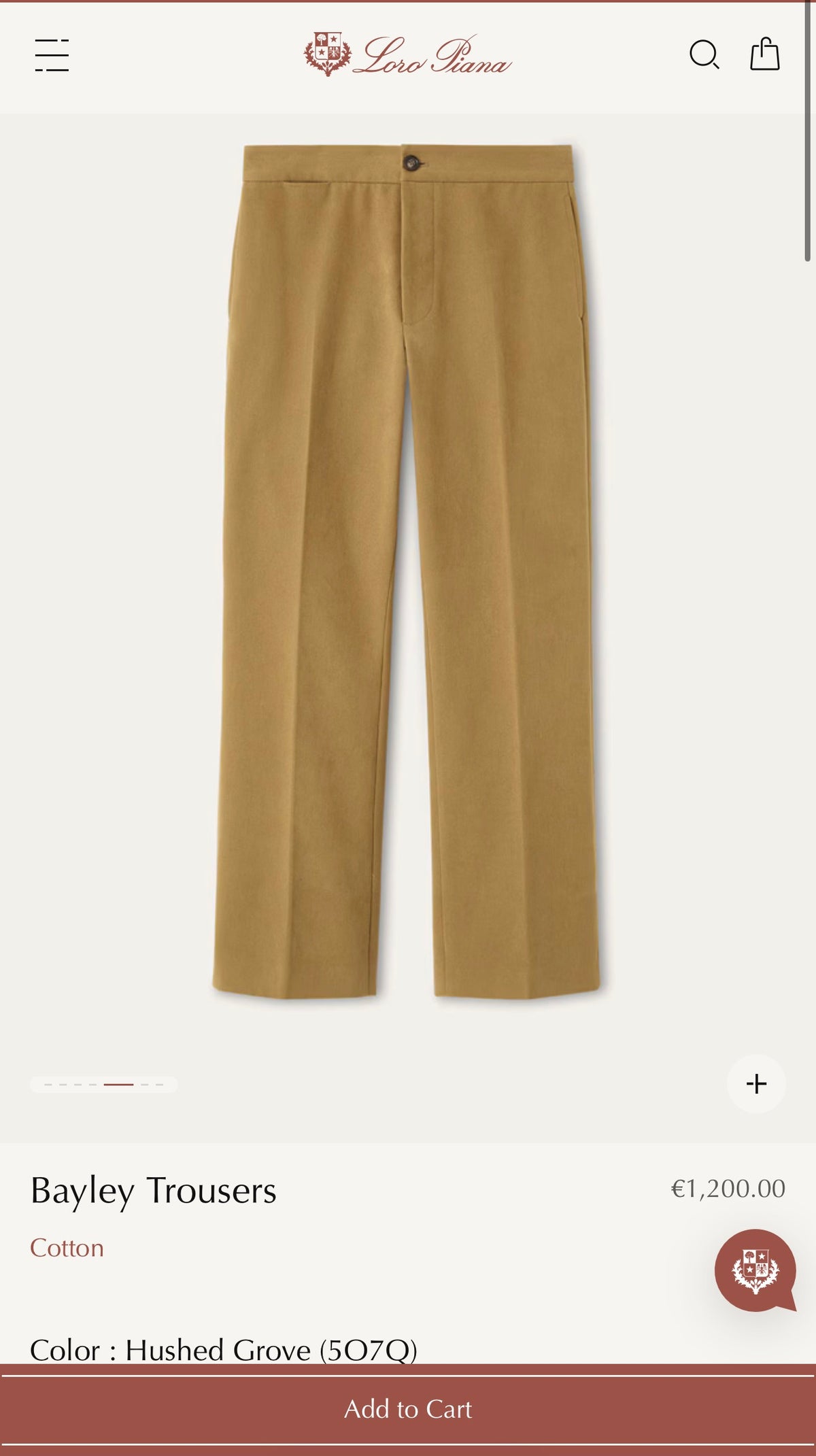 Pantaloni Loro Piana din catifea raiata fin de bumbac ultra confort