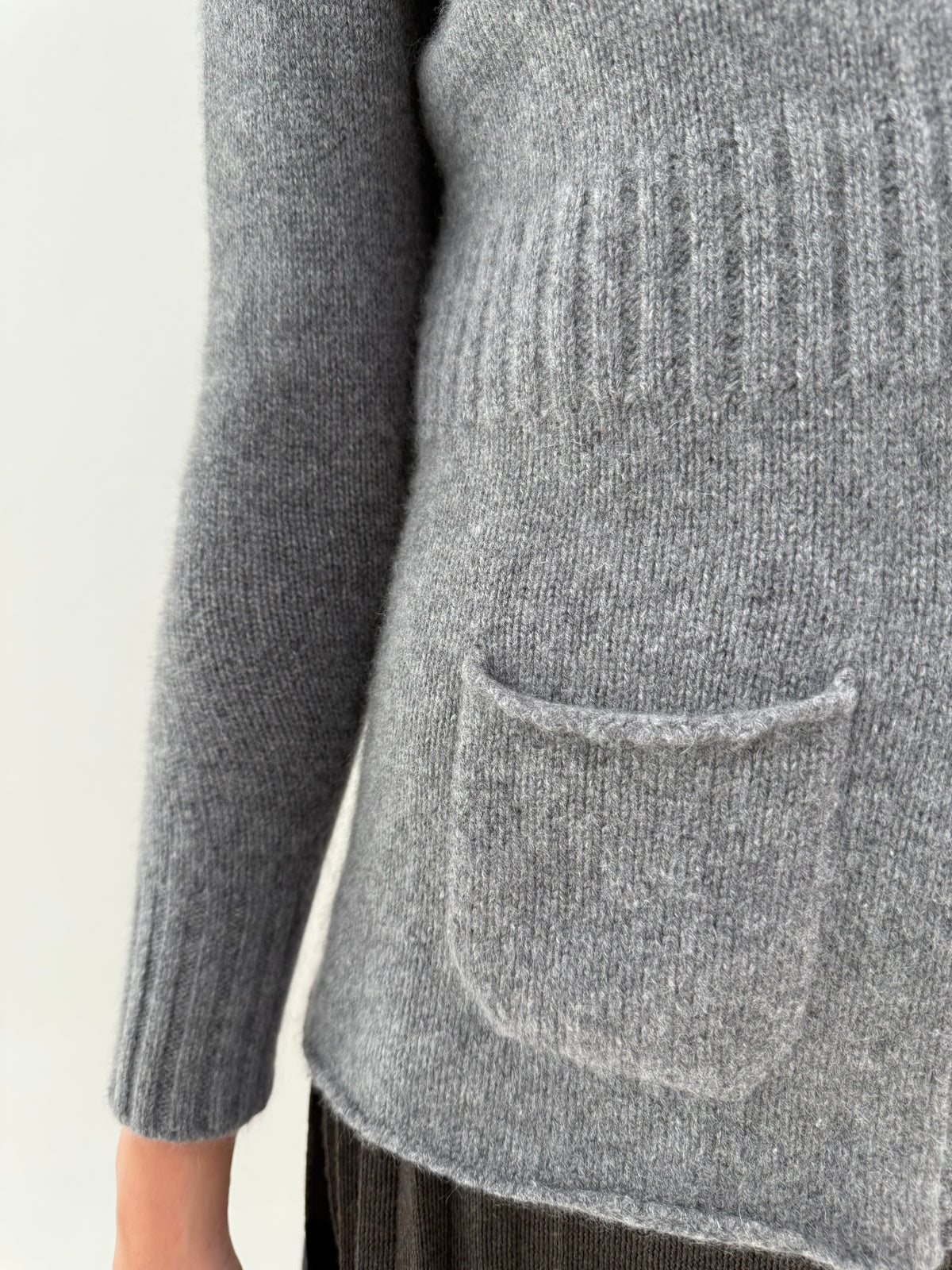 Cardigan din cașmir super gros multiply de gramaj mare în stil sacou de brand premium