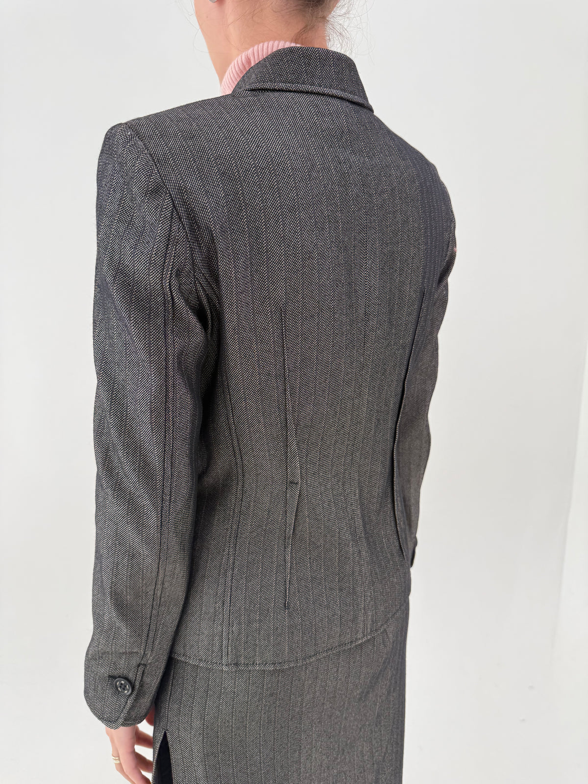 Deux piece Marc Cain luxury tall din lana excepțională cu fustă creion și sacou cambrat