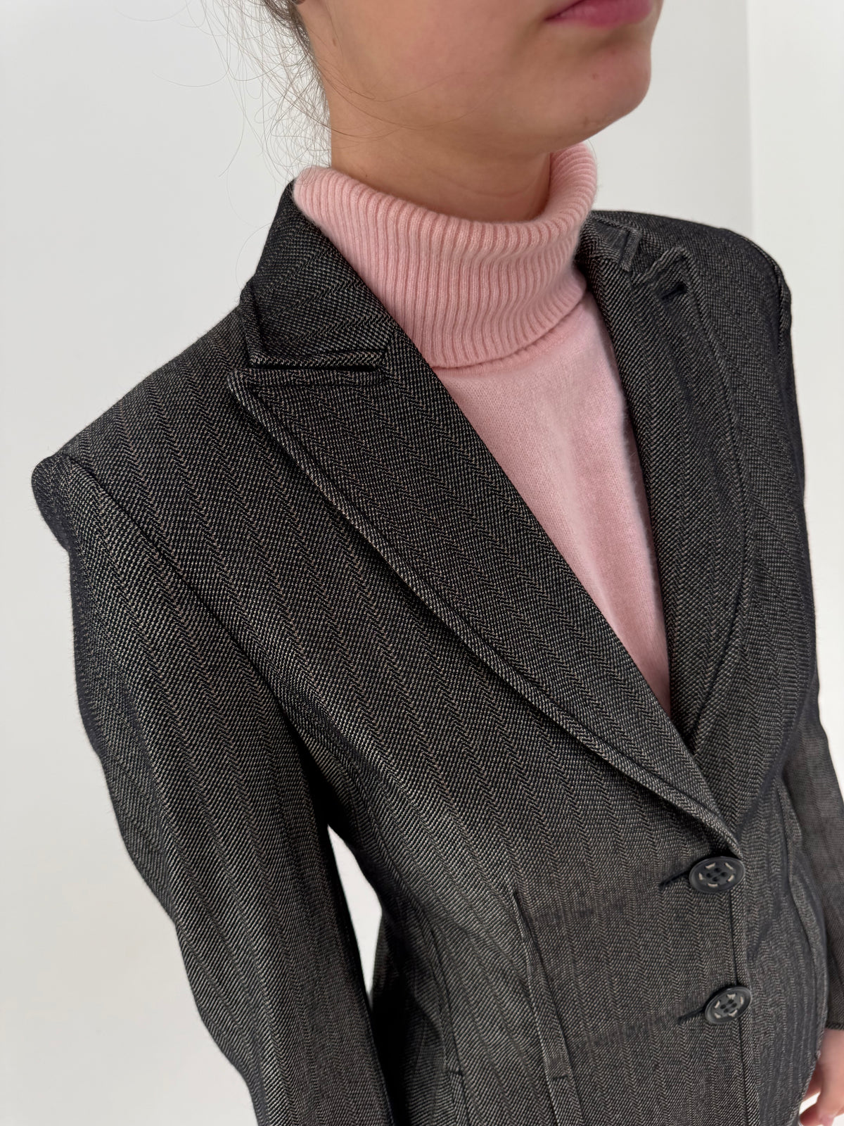 Deux piece Marc Cain luxury tall din lana excepțională cu fustă creion și sacou cambrat