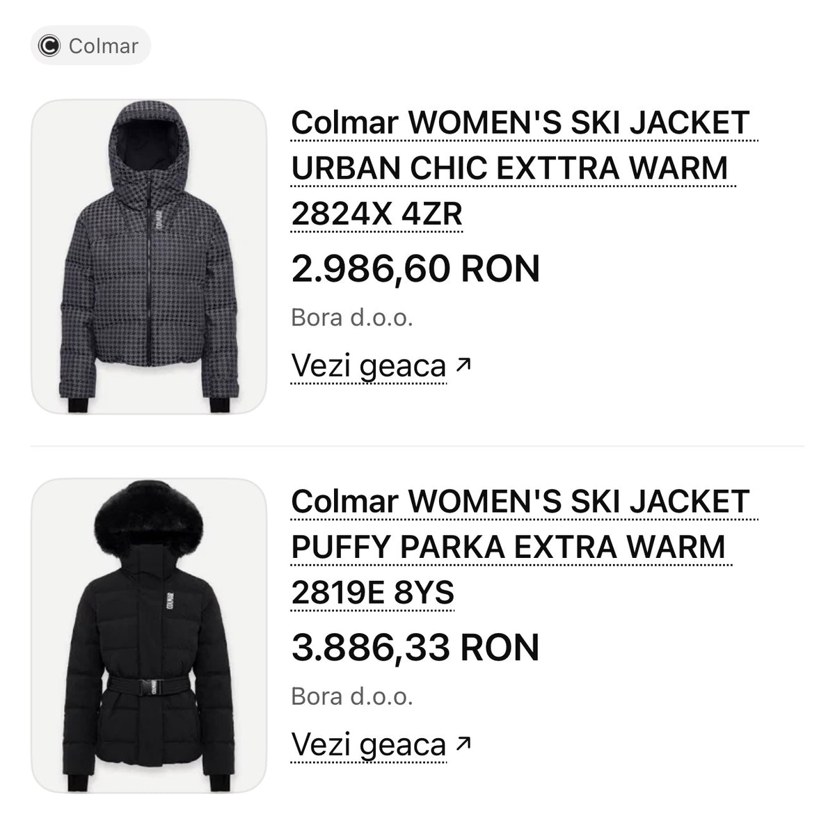 Geaca luxury Colmar vintage tehnica raspberry red în croi bomber retro modern