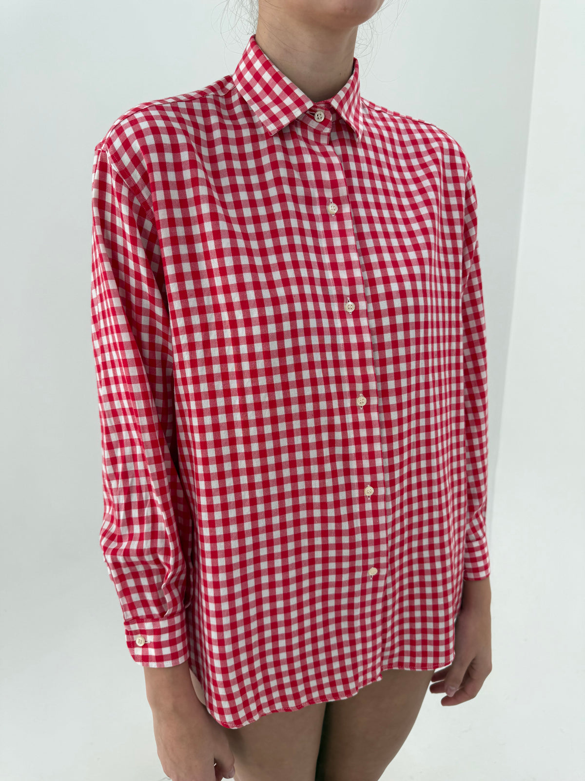 Cămașa vintage italian din bumbac premium gros gingham