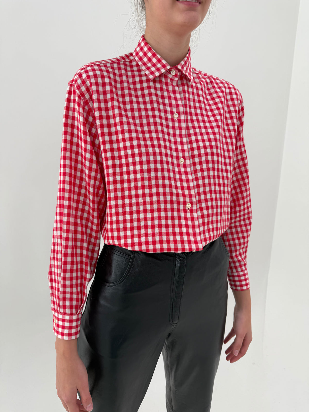 Cămașa vintage italian din bumbac premium gros gingham